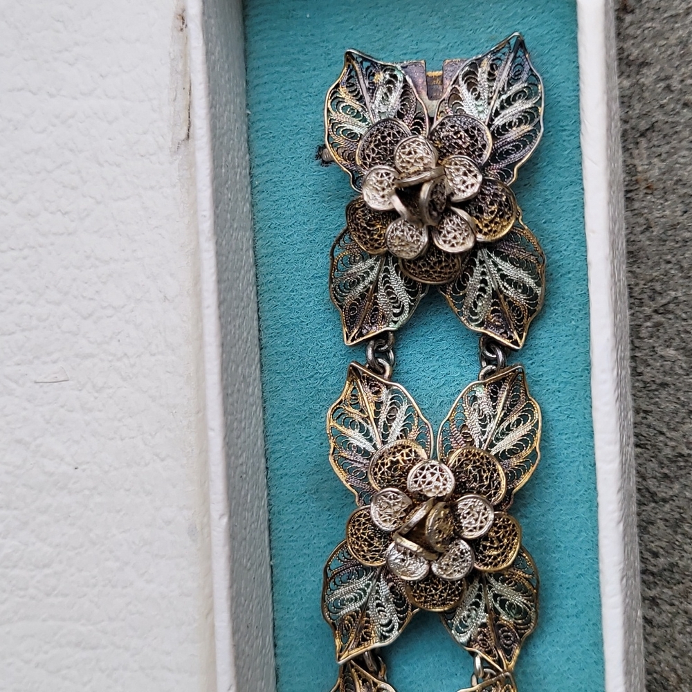 MCM Filigree linked floral rosette bracelet  Spritzer & Fuhrmann - Picture 7 of 16